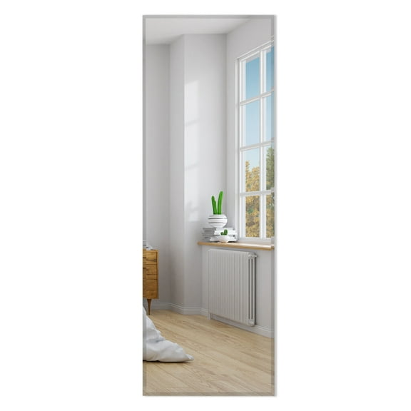 Gymax 43'' x 15'' Wall Mounted Frameless Mirror Full Length Vertically or Horizontally