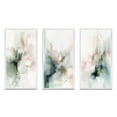 thumbnail image 2 of Designart "Modernity Essence Green and Cream III" Abstract Framed Wall Art Set Of 3 - Green Marble Frame Canvas Set For Living Room Decor, 2 of 6