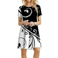 thumbnail image 1 of gakvbuo Summer Dresses For Women Plus Size Dress Casual Printed Tshirt Dresses Loose Short Sleeve Boho Beach Dress Crew Wedding Guest Dresses Sundresses Club Dresses, 1 of 8
