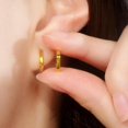 thumbnail image 3 of ZHOU LIU FU 18K Gold Hoop Earrings Minimalist  Geometric Rectangular Loop Design Elegant Anniversary Gift for Women C0913663, 3 of 7