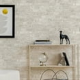 thumbnail image 3 of Brick And Stone Textured Wallpaper, White Embossed Wallcovering Roll: 41.7”W x 614”H- 177.80 sq ft, 3 of 6