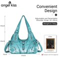 thumbnail image 3 of Bolso de mano Angelkiss de piel lavada para mujer, color azul, 3 of 7