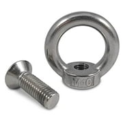 Brute Magnetics M10 Eyebolt with Screw | 304 SS Threaded Ring for 75mm and 90mm countersunk Fishing Magnets