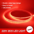 thumbnail image 3 of Tira de luces LED AC220V 230V 2835 120 LED/m Barra de lámpara con cinta adhesiva suave flexible y cortable de 10 cm, color rojo, azul hielo, verde, amarillo y rosa, 3 of 5