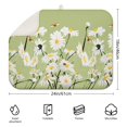 thumbnail image 2 of Daisy Dish Drying Mat for Kitchen Sink Area Microfiber Foldable Absorbent Rack Pad Floral Spring Summer 18x24 Inch, 2 of 5