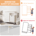 thumbnail image 3 of NEBZHASK Changing Table Dresser, Baby Dresser with 4 Drawers & Laundry Hamper, Mobile Diaper Changing Station with Wheels, Anti-Tipping, White, 3 of 8