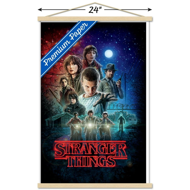 Netflix Stranger Things - One Sheet Wall Poster with Wooden