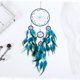 thumbnail image 1 of Colgante de plumas de atrapasueños, colgante de carillón de viento de cinco anillos, decoración del hogar, colgante creativo (azul), 1 of 5