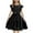 #0392-Black, variant on Girls Solid Color Ruffle Sleeve Crewneck Dress Waist Cinched Casual Summer Sundress for 3-14 Years Old Daily Play