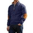 thumbnail image 1 of Veste Athlétique à Col Montant Doublé Fermeture Éclair devant Patchwork Chandail Décontracté Chaud pour l'Hiver, 1 of 6