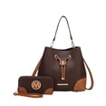 thumbnail image 2 of MKF Collection Callise Vegan Leather Women's Bucket Bag & Wristlet Wallet 2-Piece Set by Mia K. - Coffee Cognac, 2 of 8