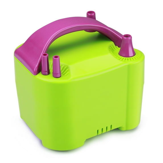 Electric Air Balloon Pump - Portable Dual Nozzle Inflator Blower with Built-in Motor Advanced Wire Storage for Kids Children Birthday Party Wedding Sports Holiday Festival Decoration (Green)