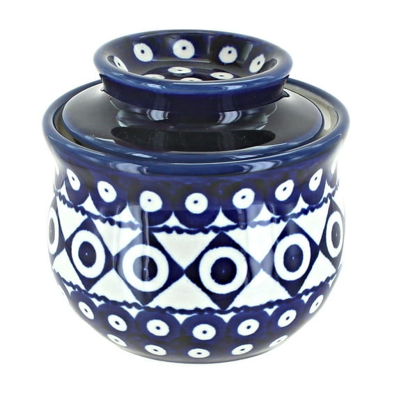 Blue Rose Polish Pottery Xandra French Butter Dish