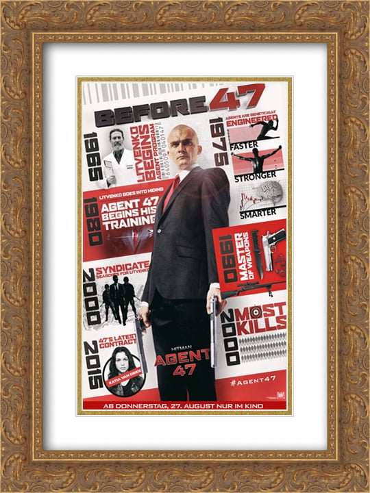 Hitman Agent 47 18x24 Double Matted Gold Ornate Framed Movie Poster Art Print Walmart Com Walmart Com