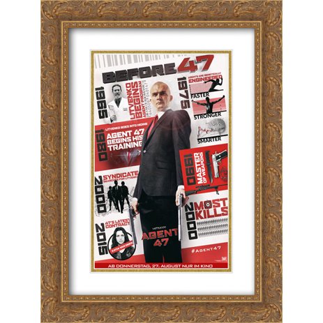 Hitman Agent 47 18x24 Double Matted Gold Ornate Framed Movie Poster Art Print Walmart Com Walmart Com