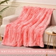 thumbnail image 6 of Exclusivo Mezcla Fuzzy Faux Fur Throw Blanket, Reversible Shaggy Sherpa Fleece Blankets,Fluffy Plush Warm Throws for Couch, Bed, 50x60 Inches, Gradient Light Pink, 6 of 8