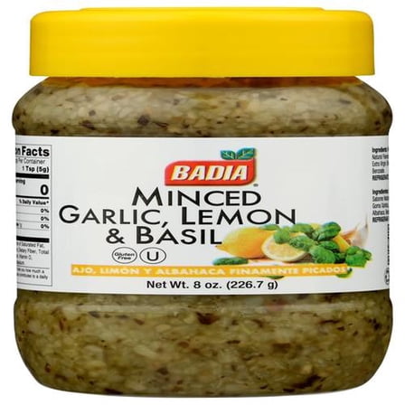 Badia Khlv00397487 8 Oz Garlic Minced Lemon Basil Spice