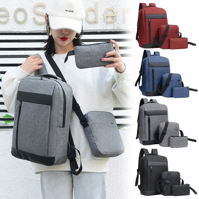 Vaidha Backpack Three Piece Set, Large Capacity USB Student Backpack, Suitable For School And Outdoor Travel, Computer Bag For Men And Women With Large Capacity