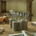 thumbnail image 2 of Set of 3 Rustic Wooden Round Handcrafted Holder Organizer for Flatware Utensil and Supplies, 2 of 7