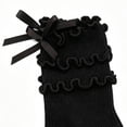 thumbnail image 2 of Jalioing Girls Ruffle Socks Breathable Crew Socks for Everyday Wear Kids Girls Cute Dress Socks with Bow, 2 of 5