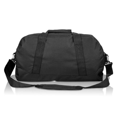 DALIX 18" Duffle Bag Two-Tone Sports Travel Gym Luggage Bag in Black