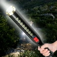thumbnail image 4 of LED Flashlight High Lumens Rechargeable | Zoomable Bright Small Flash Light | USB Smart Charging | Water Resistant Non-Slip | Emergency Outdoor Camping Home Car Use | 1200mAh | 11.8in | Black, 4 of 9