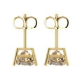 thumbnail image 4 of 3 Ct Princess Cut Studs Yellow Moissanite 14K Yellow Solid Solid Gold Everyday Dainty Earrings Push Back, 4 of 7