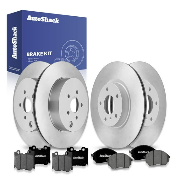 AutoShack Front Vented & Rear Vented Brake Rotors   Premium Ceramic Pads 12-PC Brake Kit Replacement for 2009-2017 Nissan 370Z