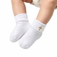 thumbnail image 2 of Krdevn Baby Baptism Socks Cross Embroidered Soft Breathable Ankle Socks for Holiday,0-1 Years, 2 of 4