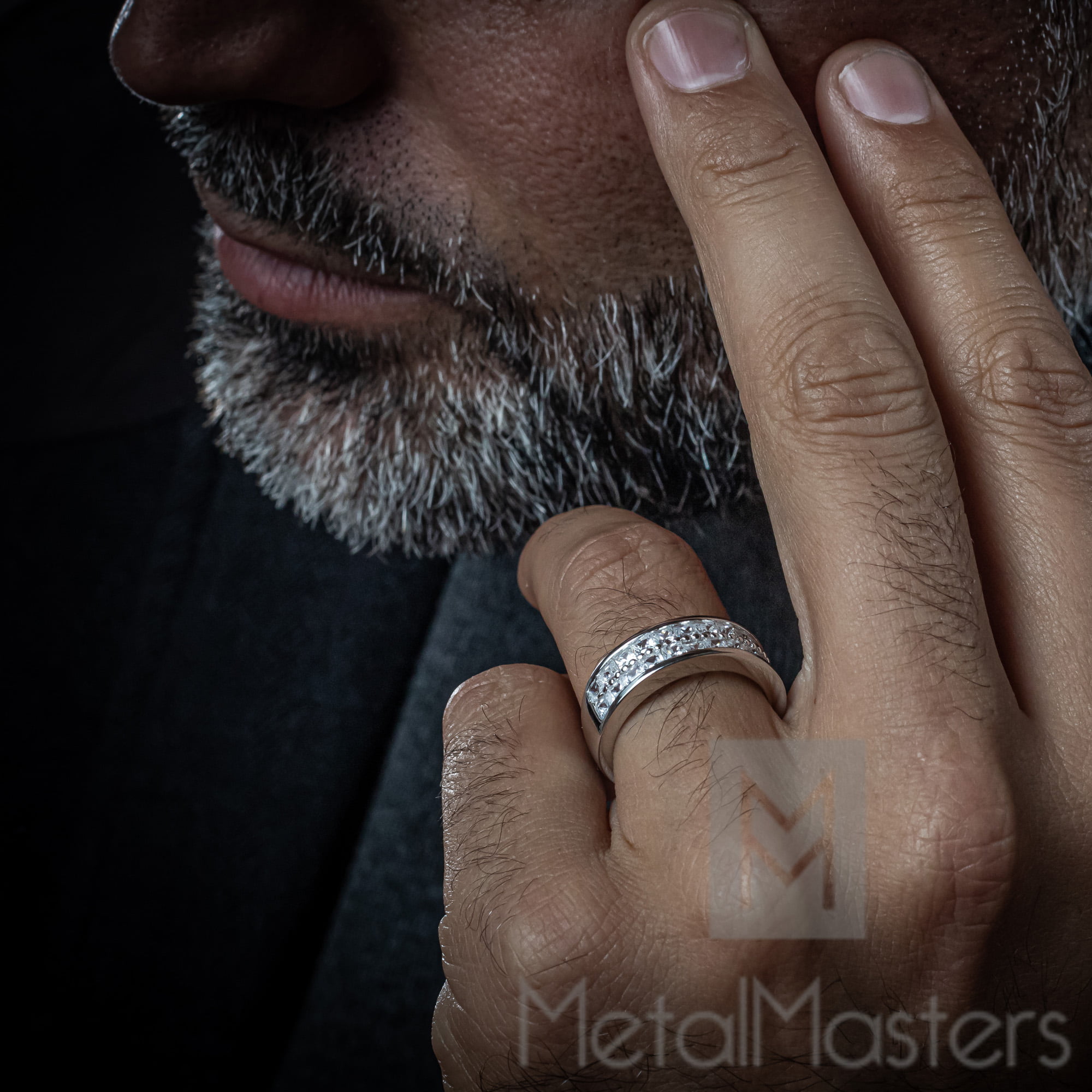 Men's Silver Polished Wood Ring | Wood wedding rings - ETRNL