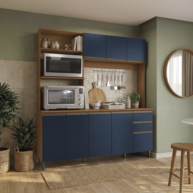 Mueble de Cocina Luna 192.5cm Canela/Azul Kappesberg