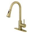 thumbnail image 1 of Concord Single-Handle Pull-Down Kitchen Faucet, Brushed Brass, 1 of 1