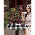 thumbnail image 4 of Black and White Checkered Round Tablecloth, Fitted Table Cover with Elastic for 36"-44" Round Tables, Farmhouse Buffalo Plaid Table Cloth Indoor Outdoor Dinning Party Waterproof Tablecloths, 4 of 6