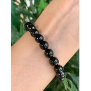 Black Tourmaline Crystal Bead Bracelet 8mm, Wholesale Genuine Black Tourmaline Stretch Gemstone Bracelet, Gift for Men & Women (2)