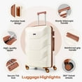thumbnail image 2 of COBIZI 3 Piece Luggage Sets with Wheels, Hardshell 3 Pc Suitcases with TSA Lock Hardside & Lightweight 3-Piece Hardshell Luggage Sets for Travel 20in 24in 28in(Beige), 2 of 9