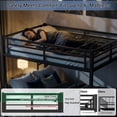 thumbnail image 5 of Queen over Queen Metal Bunk Bed Frame for Adults with Under-Bed Storage Space,Black, 5 of 8