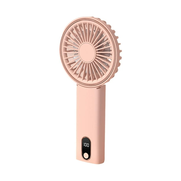 W10 USB Rechargeable 4 Gears Silent Portable Handheld Fan with Digital Display - Beige