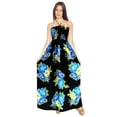 thumbnail image 5 of HAPPY BAY Women's Boho A-Line Smocked Strapless Dresses Evening Long Tube Top Slit Maxi Dress for Women One Size Cobalt, Floral, 5 of 5