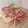 thumbnail image 3 of Red Christmas Silhouette Pattern Rectangle Tablecloth 60"x120",Waterproof Polyester Rectangle Table Cloth, Wipeable Spillproof Polyester Tablecloth for Dining, Camping, Indoor and Outdoor, 3 of 6