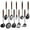 Black, variant on Stainless Steel Kitchen Utensils Set with Wood Handle, 18/10 Metal Cooking Utensils Set, 6-Piece - Spatula, Spoon, Ladle, Skimmer, Slotted Spoon, Pasta Server (Dishwasher Safe)