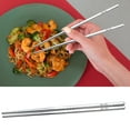 thumbnail image 2 of RKZDSR Reusable Stainless Steel Chopsticks - Lightweight 304 Metal Chopsticks in Multicolor. Dishwasher Safe - 1 Pair (Silver)., 2 of 9