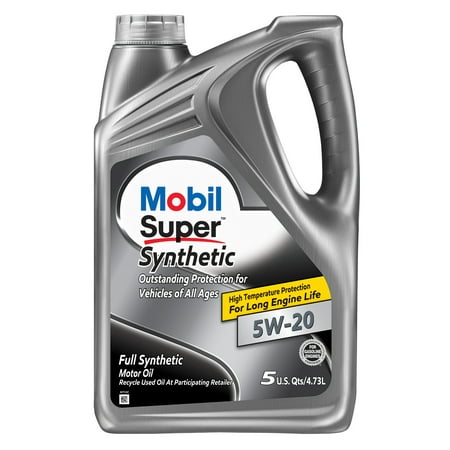Mobil Super Synthetic Motor Oil 5W-20, 5 qt