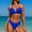Blue, variant on Hipattires Comfortable Swimsuits Women Plus Size Bikini Sets Solid Black Two Piece Athletic Juniors Swimwear Bathing Suits