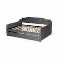 thumbnail image 5 of Baxton Studio Freda Transitional and Contemporary Grey Velvet Fabric Upholstered and Button Tufted Full Size Daybed with Trundle, 5 of 7