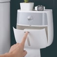 thumbnail image 2 of Dispensador de papel higiénico montado en la pared Caja de papel higiénico Caja de almacenamiento automático con cajón Sin perforación Soporte de papel impermeable a prueba de polvo Material ABS Ormromra LN-1625, 2 of 5