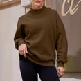 thumbnail image 2 of cfhntfmh Sweatshirts for Women Fall Fashion Outfits Crewneck Long Sleeve Loose Clothes Winter Warm Fleece Lined Pullover Tops (Coffee,X-Large), 2 of 6