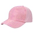 thumbnail image 2 of ZHOGXU Baseball Cap For Women Rhinestone Design Wide Brim Adjustable Comfortable Fashion Hat For Outdoor Sports And Casual Daily Wear Pink One Size, 2 of 5