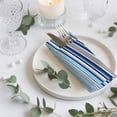 thumbnail image 4 of Cloth Napkins Set of 6 - 20x20 Inches, Blue Green Striped Washable Reusable Table Napkins, Colorful Abstract Vertical Lines Art Soft & Absortbent Dining Napkin for Party Wedding Hotel Restaurant, 4 of 9