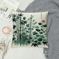 thumbnail image 2 of Leisuo Decorative Pillow Cover Bush Japanese Original Watercolor Ink Stem Painting Plant Asian White Nature Throw Pillow Cover Rectangle Cushion Case for Couch Bed Car, 2 of 5