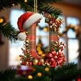 thumbnail image 3 of Christmas Tree Ornaments 2D Acrylic Monogram Pendants With Santa Hat 26 Letters Hanging Decorations For DIY Crafts And Home Decor, 3 of 4